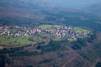 Aerial view of Graufthal in Eschbourg in the state Bas-Rhin, France