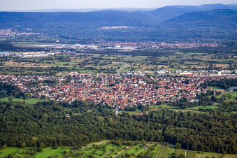 From the west in Ötigheim in the state Baden-Wuerttemberg, Germany