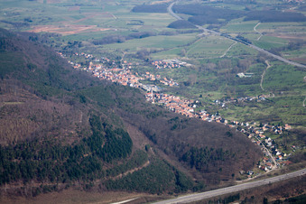 Saint-Jean-Saverne in the state Bas-Rhin, France from above