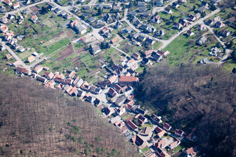 Ottersthal in the state Bas-Rhin, France from above