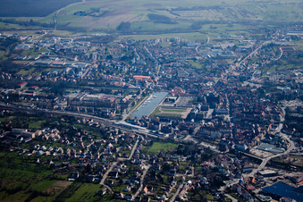 Saverne in the state Bas-Rhin, France from the plane