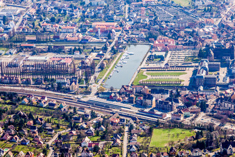 Building and castle park systems of water castle Chateaux d'Oberhof in Saverne in Grand Est, France