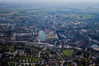 Saverne in the state Bas-Rhin, France viewn from the air