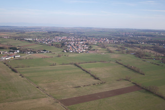 Bird's eye view of Steinbourg in the state Bas-Rhin, France