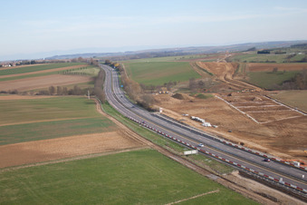 Aerial view of Gottesheim in the state Bas-Rhin, France