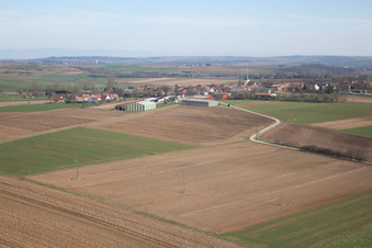 Aerial view of Printzheim in the state Bas-Rhin, France