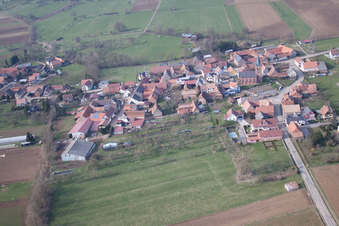 Geiswiller in the state Bas-Rhin, France seen from above