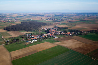 Printzheim in the state Bas-Rhin, France from above