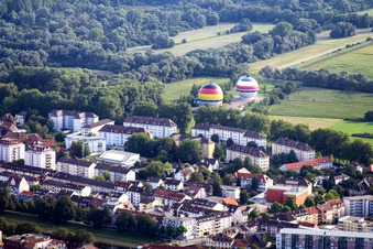 Spherical gas tanks in the district Niederbühl in Rastatt in the state Baden-Wuerttemberg, Germany