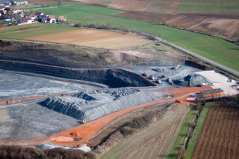 Issenhausen in the state Bas-Rhin, France from above