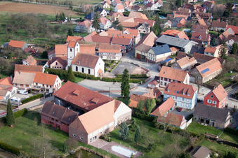 Aerial photograpy of Ringendorf in the state Bas-Rhin, France
