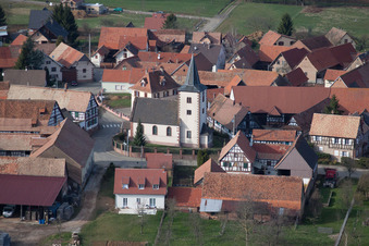 Oblique view of Buswiller in the state Bas-Rhin, France