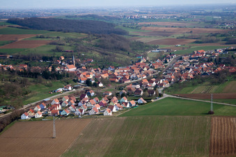 Buswiller in the state Bas-Rhin, France from the plane