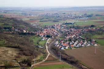 Drone recording of Buswiller in the state Bas-Rhin, France