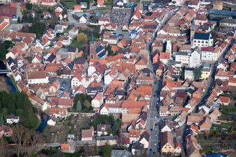 Aerial photograpy of Pfaffenhoffen in the state Bas-Rhin, France