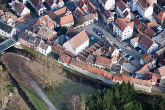 Pfaffenhoffen in the state Bas-Rhin, France from the drone perspective