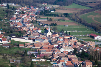 Aerial photograpy of Pfaffenhoffen in the state Bas-Rhin, France