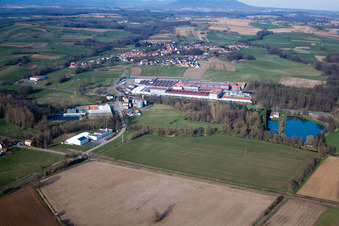 Aerial view of Gundershoffen in the state Bas-Rhin, France