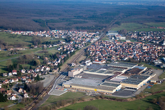 Mertzwiller in the state Bas-Rhin, France seen from above