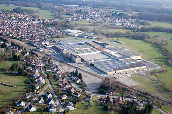 Town View of the streets and houses of the residential areas in Mertzwiller in Grand Est, France