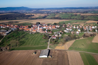 Forstheim in the state Bas-Rhin, France from above
