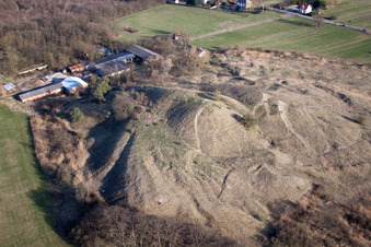 Bird's eye view of Gunstett in the state Bas-Rhin, France