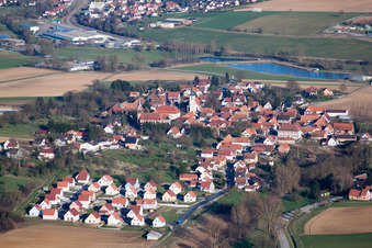 Merkwiller-Pechelbronn in the state Bas-Rhin, France out of the air