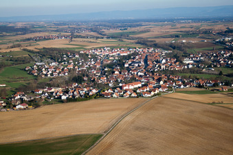 Aerial view of Retschwiller in the state Bas-Rhin, France