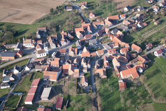 Bird's eye view of Keffenach in the state Bas-Rhin, France