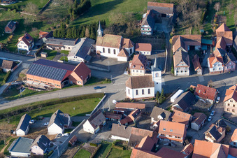 Church building in the village of in Keffenach in Grand Est, France