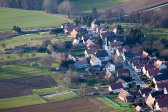 Bremmelbach in the state Bas-Rhin, France from the drone perspective