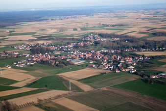 Riedseltz in the state Bas-Rhin, France seen from above
