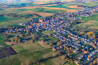 Village view in Viehstrich from the southeast in Kapsweyer in the state Rhineland-Palatinate, Germany