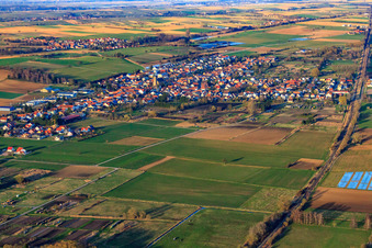 Village view in Viehstrich from the southeast in Steinfeld in the state Rhineland-Palatinate, Germany