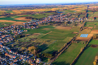 Aerial view of Village view in Viehstrich from the southeast in Steinfeld in the state Rhineland-Palatinate, Germany