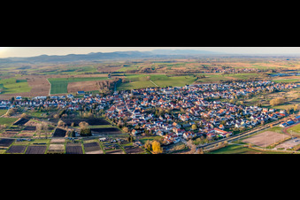 Panorama of the village view in Viehstrich from the southeast in Steinfeld in the state Rhineland-Palatinate, Germany