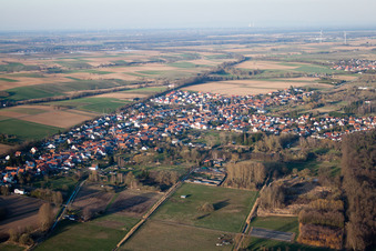 District Schaidt in Wörth am Rhein in the state Rhineland-Palatinate, Germany seen from above