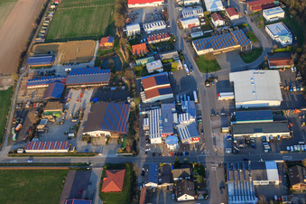 Am Gäxwald industrial area with REHA med in Herxheim bei Landau in the state Rhineland-Palatinate, Germany
