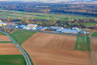 Industrial Park W from the north in Herxheim bei Landau in the state Rhineland-Palatinate, Germany