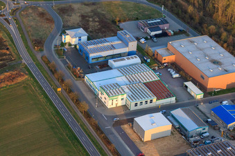 Aerial photograpy of Medical Supply Store Römer GmbH & Co. KG in Herxheim bei Landau in the state Rhineland-Palatinate, Germany