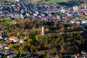 Aerial photograpy of Structure of the observation tower Engelbergturm in Leonberg in the state Baden-Wurttemberg, Germany