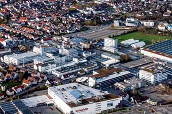 Industrial estate and company settlement in Leonberg in the state Baden-Wurttemberg, Germany