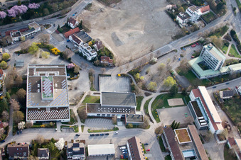 Oblique view of Johannes Kepler High School, Lindenstr in Leonberg in the state Baden-Wuerttemberg, Germany