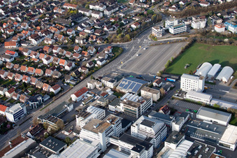 Jilg Company, Dieselstr in the district Eltingen in Leonberg in the state Baden-Wuerttemberg, Germany seen from above