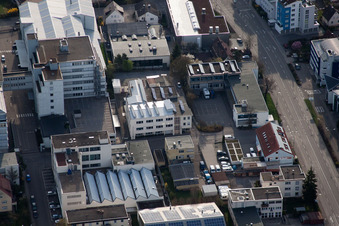Jilg Company, Dieselstr in the district Eltingen in Leonberg in the state Baden-Wuerttemberg, Germany from the plane