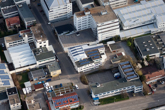 Jilg Company, Dieselstr in the district Eltingen in Leonberg in the state Baden-Wuerttemberg, Germany viewn from the air