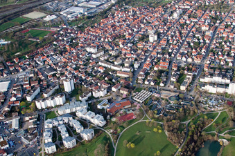 Ostertag Secondary School, Tiroler Straße in the district Eltingen in Leonberg in the state Baden-Wuerttemberg, Germany out of the air