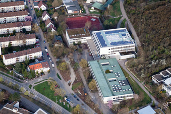 August Lämmle School, Gerlinger Straße in the district Ramtel in Leonberg in the state Baden-Wuerttemberg, Germany from above