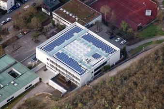 Bird's eye view of August Lämmle School, Gerlinger Straße in the district Ramtel in Leonberg in the state Baden-Wuerttemberg, Germany