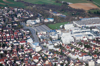 Aerial view of METDRA Metal and Wire Goods Factory GmbH, Dieselstr in the district Eltingen in Leonberg in the state Baden-Wuerttemberg, Germany